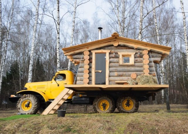 Передвижная баня из бруса: фото, проект, материал, польза